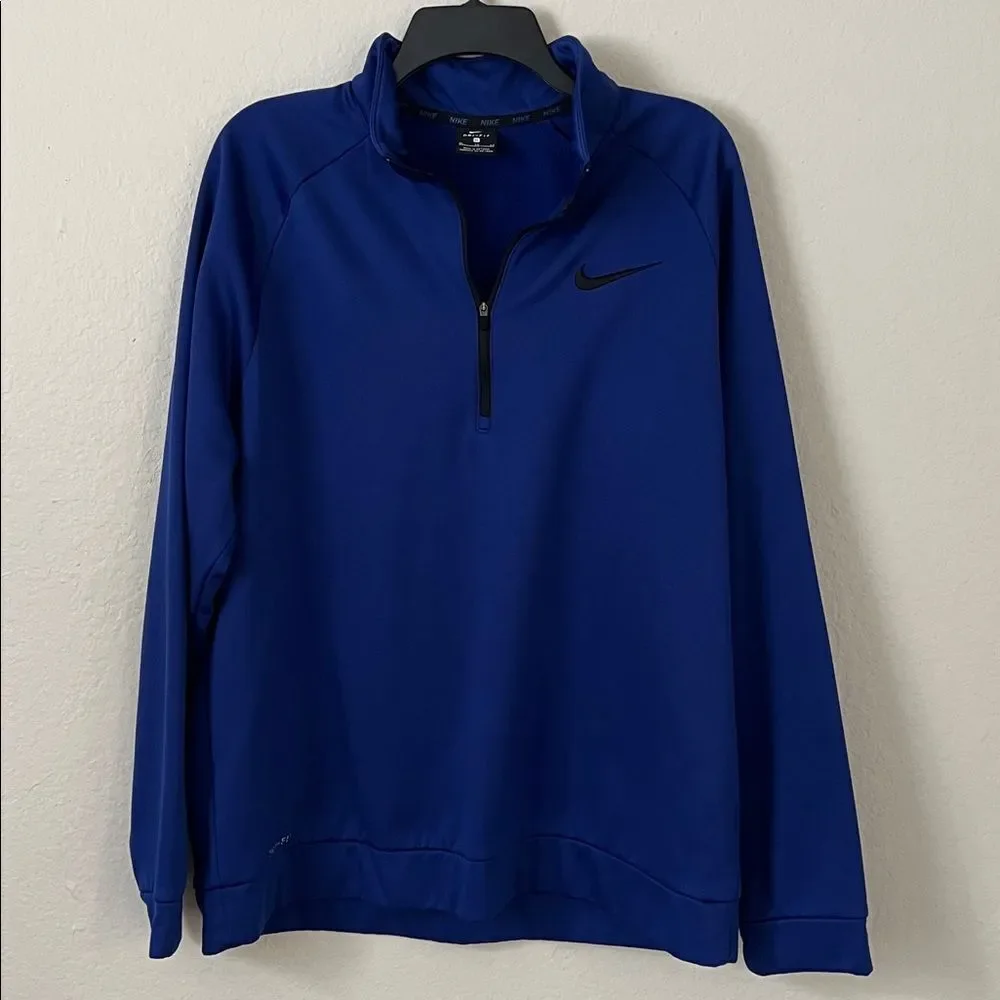 Nike Dri Fit Men's Therma Half Zip Pullover Blue Size XLarge
